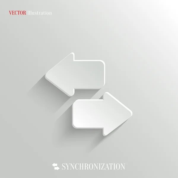 Icône de synchronisation - vecteur app blanc bouton — Image vectorielle