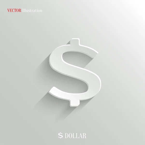 Nos dólar icono - botón blanco de la aplicación de vectores — Vector de stock