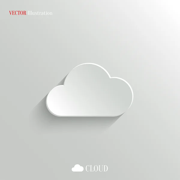 Cloud icon - vector white app button — Stock Vector