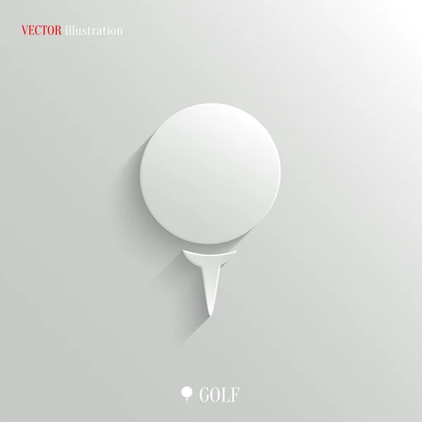 Icono del golf - botón blanco de la aplicación de vectores — Vector de stock
