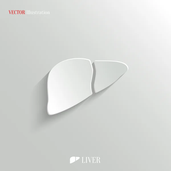 Icona del fegato - pulsante bianco app vettoriale — Vettoriale Stock