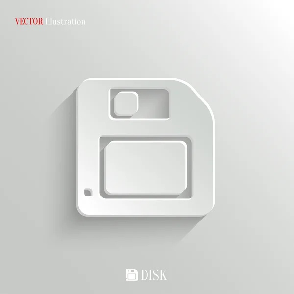 Floppy diskette icon - vector white app button — Stock Vector