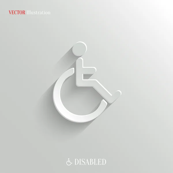 Icono de discapacitados - botón blanco app vector — Vector de stock