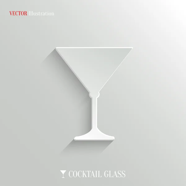 Verre à cocktail icône - vecteur app blanc bouton — Image vectorielle