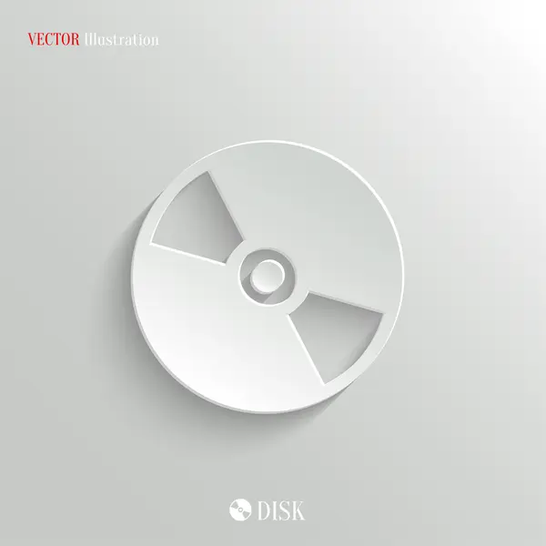 Compact Disk Icon - Vektor-weiße app-Taste — Stockvektor