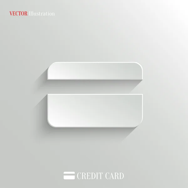 Icono de tarjeta de crédito - botón blanco app vector — Vector de stock