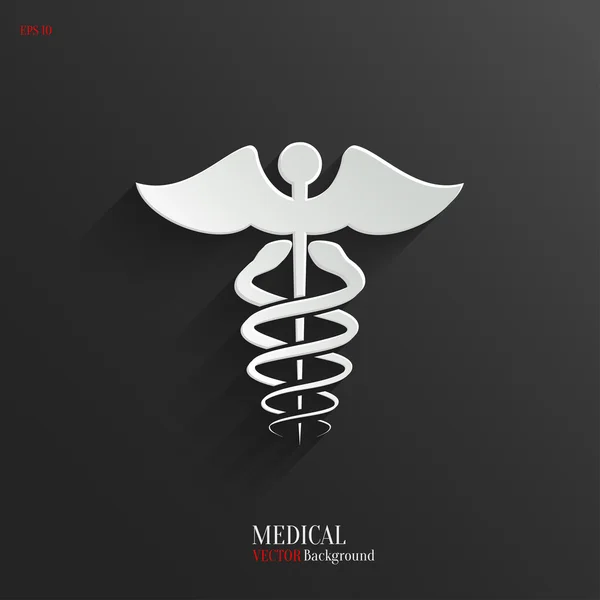 Caduceus Símbolo Médico vetor ícone aplicativo branco —  Vetores de Stock