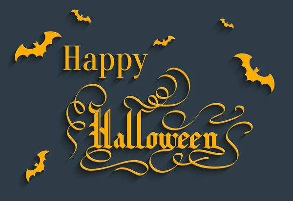 Happy Halloween lettering Greeting Card — Stock Vector