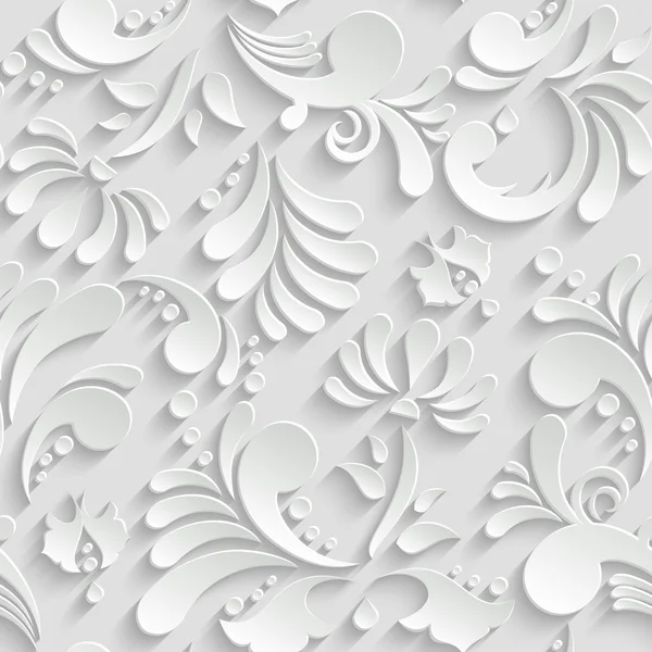 추상 꽃 3d 완벽 한 패턴, 유행 디자인 서식 파일 스톡 벡터
