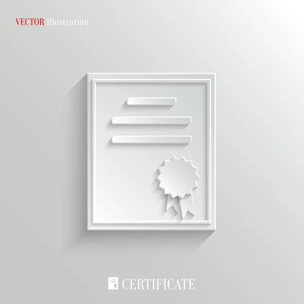 Icono de certificado - vector fondo de educación — Vector de stock