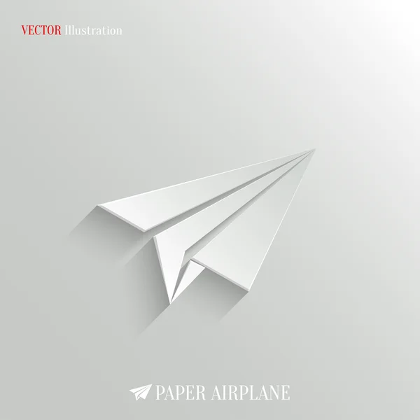 Ícone de avião de papel - de fundo vector web — Vetor de Stock