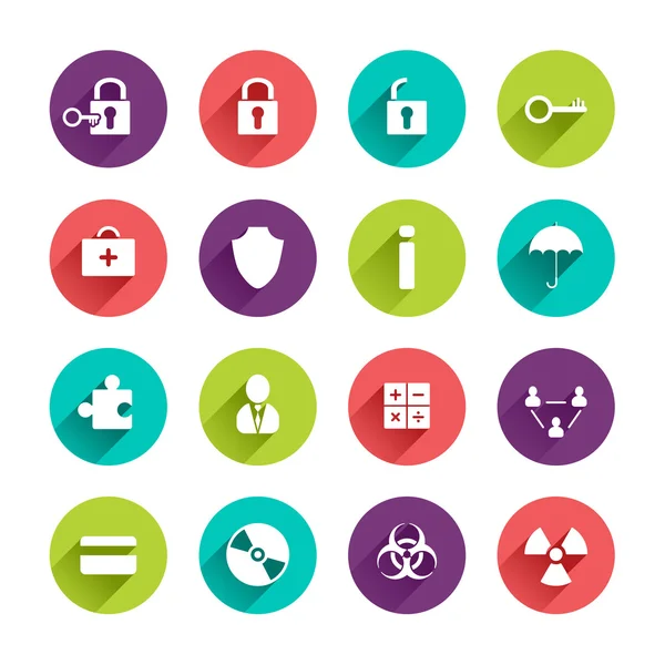 Set di icone per applicazioni piatte — Vettoriale Stock