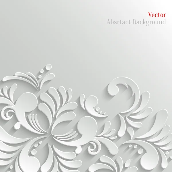 Floral 3d abstrato, modelo de Design moderno — Vetor de Stock