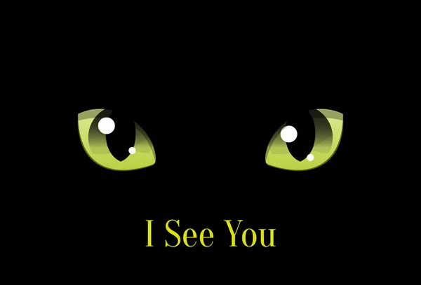 黑色背景上的猫眼睛 — 图库矢量图片