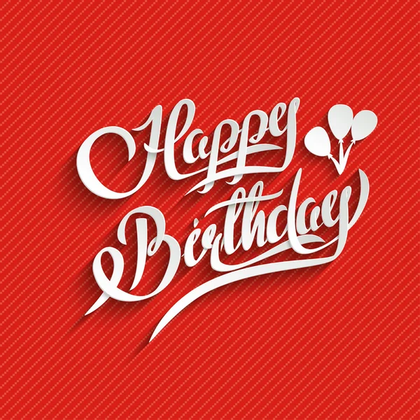 Happy Birthday Lettering Greeting Card — Stock Vector