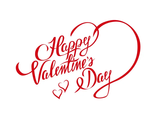 Elemento de diseño en feliz día de San Valentín con forma de corazón con estilo y texto para la rotulación de la tarjeta de felicitación — Vector de stock