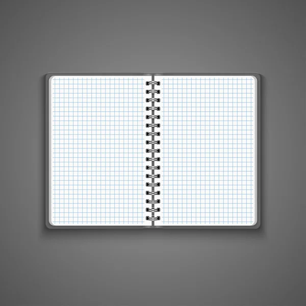 Vector realista en blanco Cuaderno abierto — Vector de stock