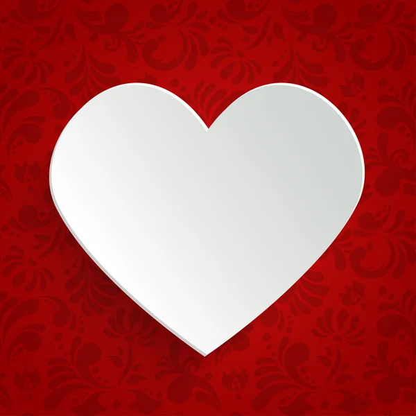 Sevgililer günü tebrik kartı kağıt ile kalp kesim — Stok Vektör
