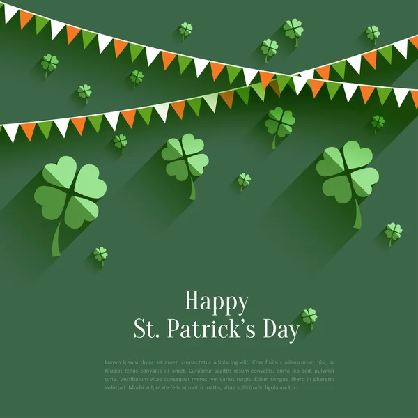Šťastný St. Patricks Day - přání v ploché styl, moderní designový prvek — Stockový vektor