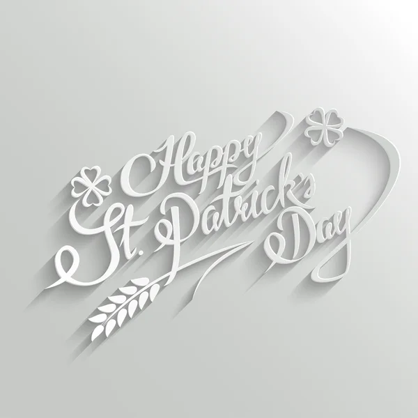 Happy st. patricks day Schriftzug Grußkarte — Stockvektor