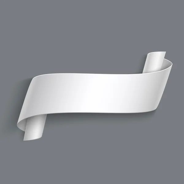Vetor 3d papel curvado Banner isolada no fundo cinza —  Vetores de Stock