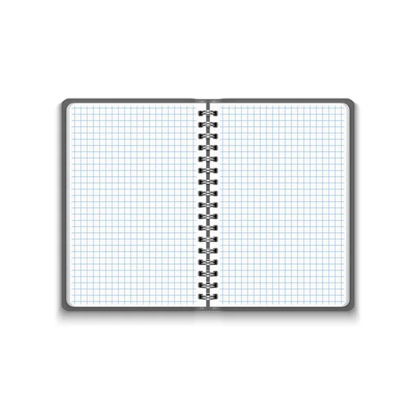 Vector Realistic Blank Open Notebook — Stock Vector