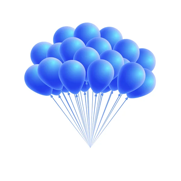 Vector anniversaire bouquet ou fête des ballons bleus — Image vectorielle