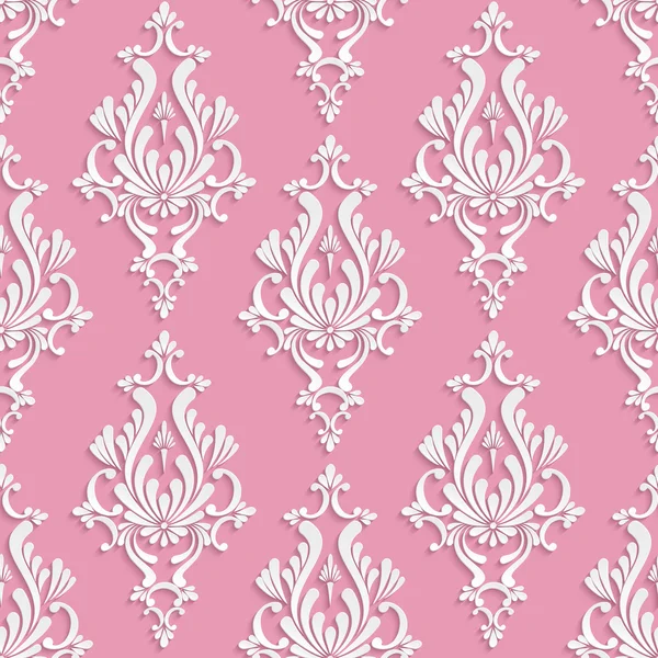 Vector Floral damassé Seamless Pattern — Image vectorielle