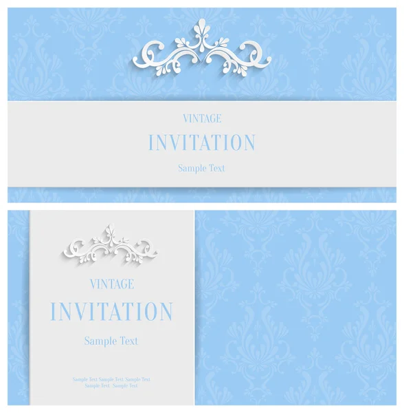 Vector fundo 3d Floral azul. Modelo para o Natal e cartões de convite — Vetor de Stock