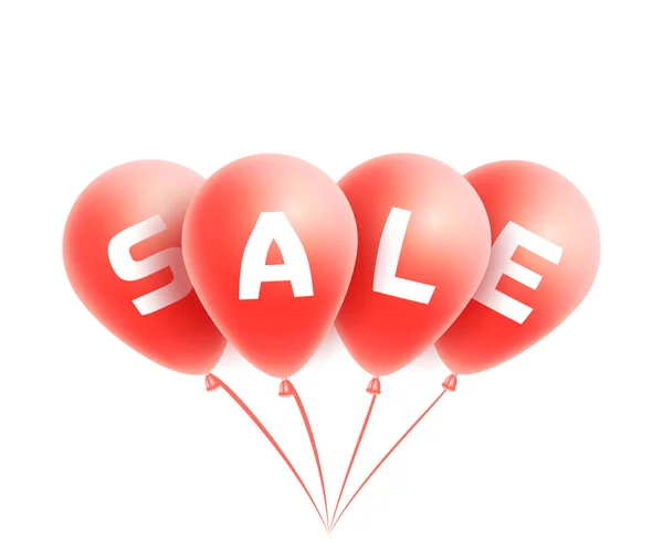 Verkoop achtergrond met rode realistische ballonnen. Kerstmis verkoop — Stockvector