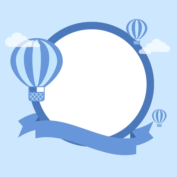 Ballon à air chaud de bande dessinée - Fond vectoriel — Image vectorielle