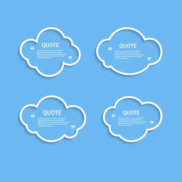 Quote outline cloud set — Stock Vector