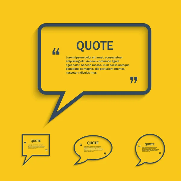 Quote line speech bubble set — Stock Vector