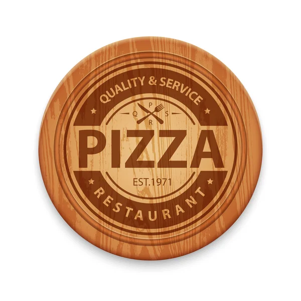 Vektör pizza restoran etiket — Stok Vektör