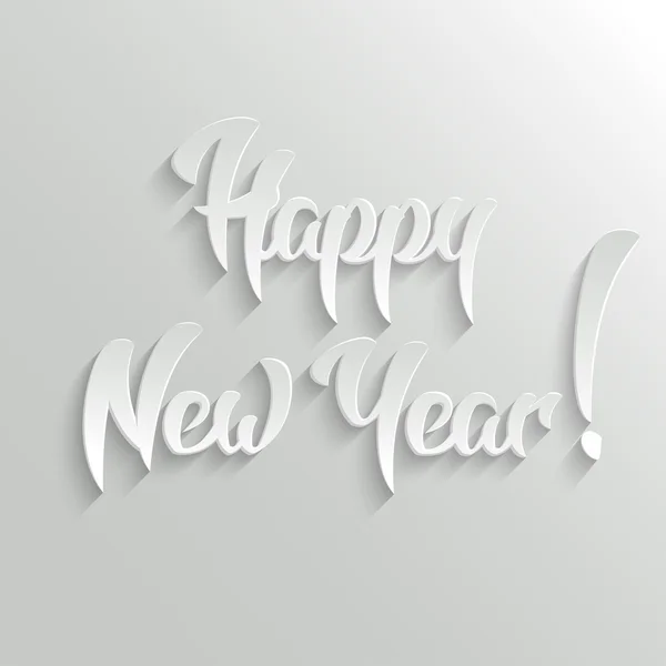 Happy New Year 3d calligraphique texte avec ombre — Image vectorielle