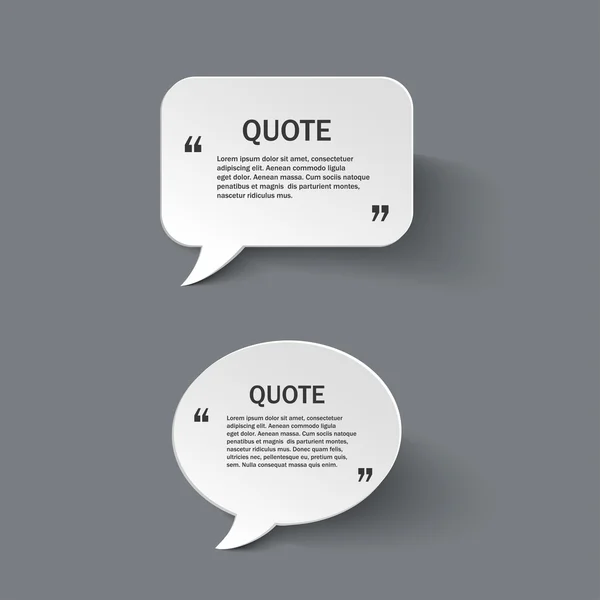 Quote form on paper speech bubbles — Stock Vector