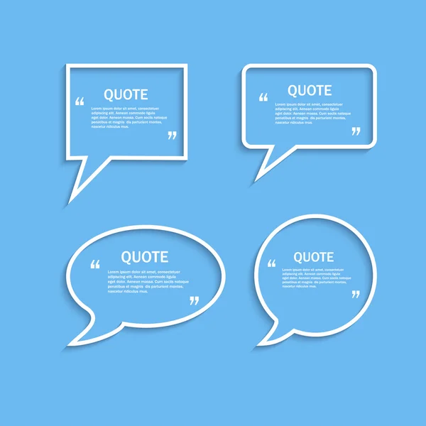 Quote outline speech bubble set — Stock Vector