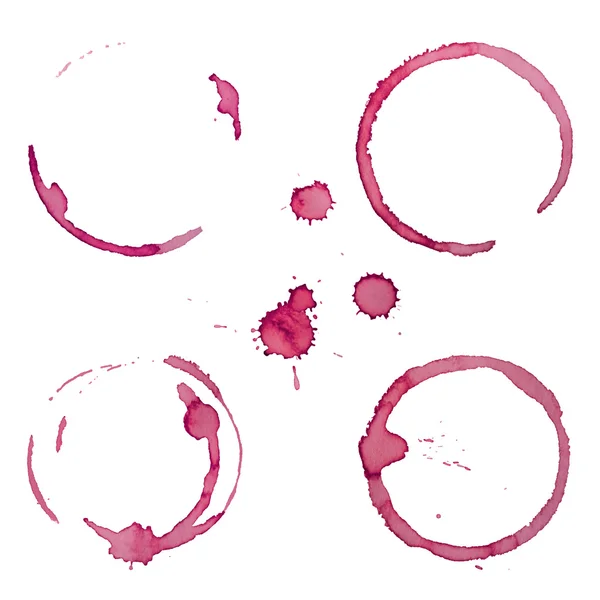 Vector Wine Stain anelli Set 1 — Vettoriale Stock