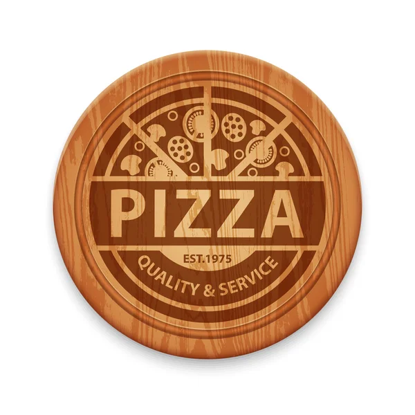 Vektör pizza restoran etiket — Stok Vektör