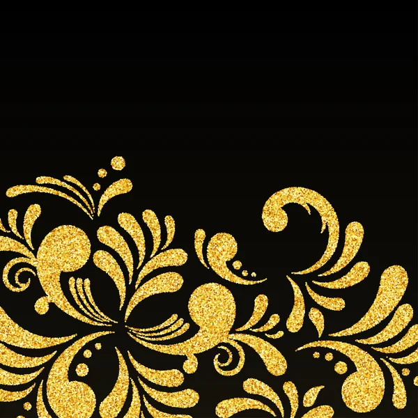 Cartão de convite Floral vector Glitter ouro —  Vetores de Stock