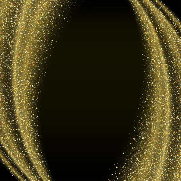 Abstraktní vektorová zlatý prach glitter hvězda vlny pozadí — Stockový vektor