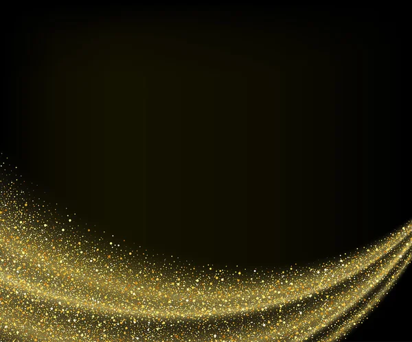 Abstract vector poussière d'or paillettes étoiles vague fond — Image vectorielle