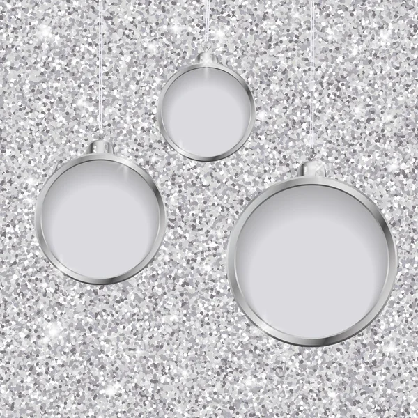 Silver Glitter jul bakgrund — Stock vektor