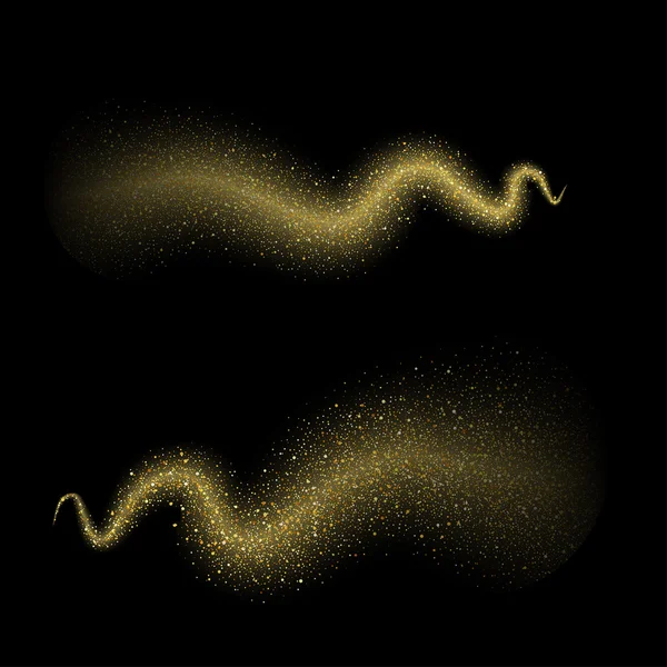 Sfondo astratto vettoriale oro polvere glitter stelle onda — Vettoriale Stock