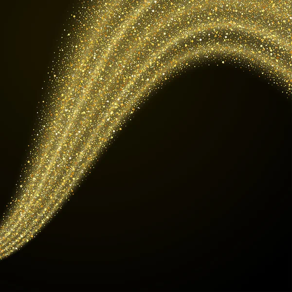 Vector abstracto polvo de oro glitter estrellas onda fondo — Vector de stock