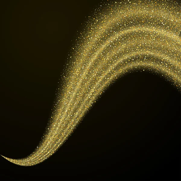 Soyut vektör altın tozu glitter yıldız dalga arka plan — Stok Vektör