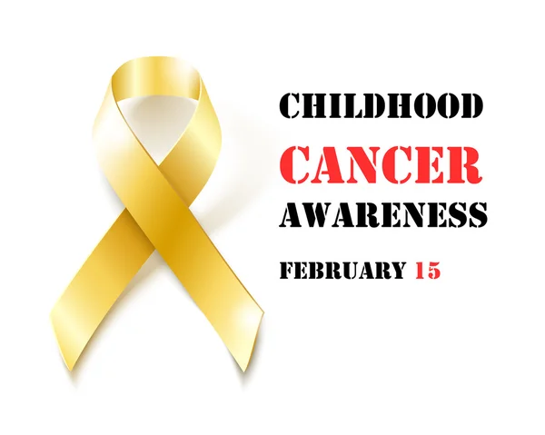 Childhood Cancer Awareness gold ribbon banner — Vector de stock