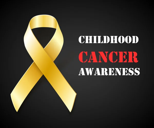 Childhood Cancer Awareness gold ribbon background — Vettoriale Stock