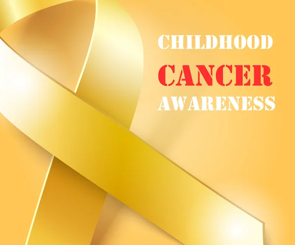 Childhood Cancer Awareness gold ribbon background — Vettoriale Stock