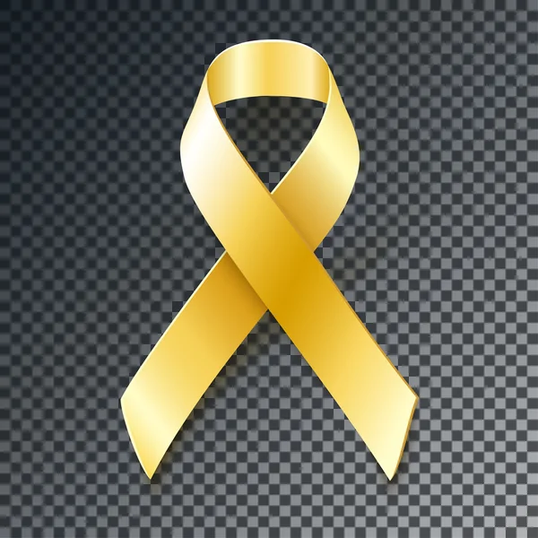 Ruban d'or de sensibilisation au cancer chez l'enfant — Image vectorielle